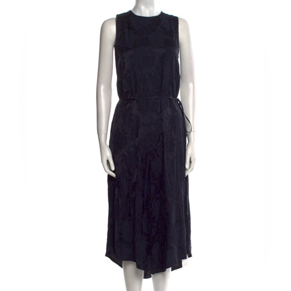 Vince Asymmetrical Midnight Blue Dress with Belt - Picture 15 of 16